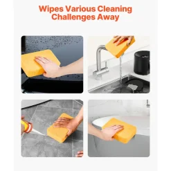 VEVOR Scrub Sponge, 6-Pack Non-Scratch Cleaning Sponges for Home, Bathroom & More, Zero Scratch Dish Scrubber, Large Household Scrubbing Sponges, Friendly to Tiles, Marble, Glass and Other Surfaces