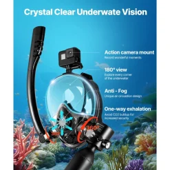 VEVOR Scuba Tank, 0.5L Portable Diving Tank, Diving Oxygen Cylinder Support 5-10 Minutes Underwater Breathing, 32.81 ft Diving Depth, Refillable Snorkel Air Tank Kit for Underwater Exploration Rescue