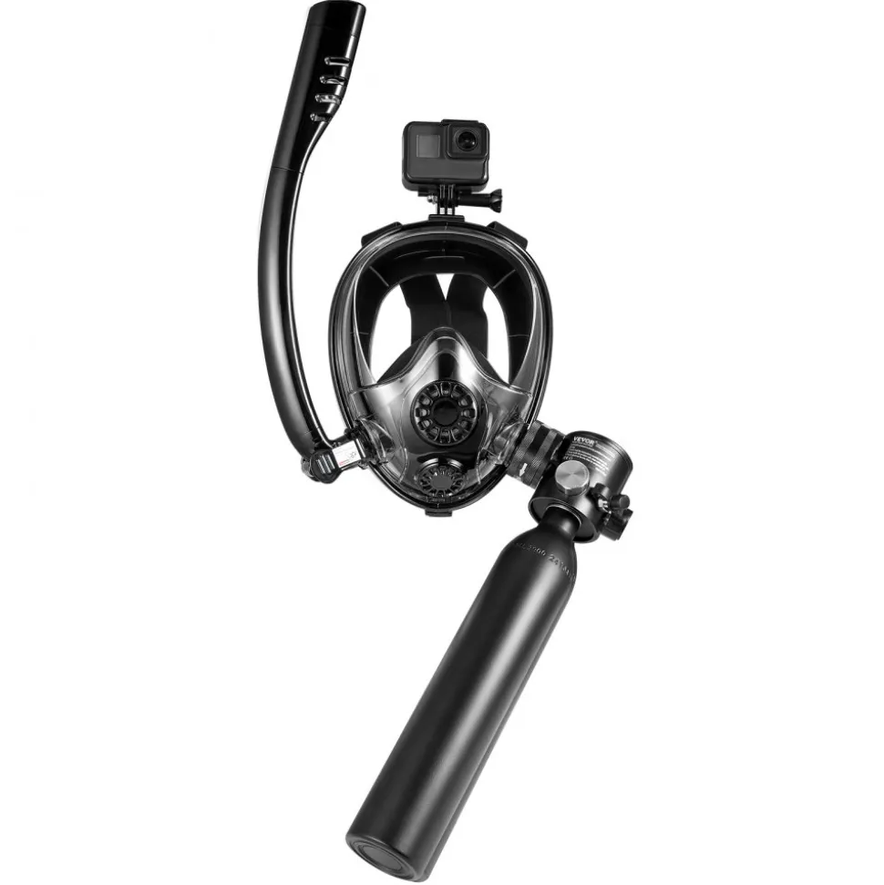 VEVOR Scuba Tank, 0.5L Portable Diving Tank, Diving Oxygen Cylinder Support 5-10 Minutes Underwater Breathing, 32.81 ft Diving Depth, Refillable Snorkel Air Tank Kit for Underwater Exploration Rescue