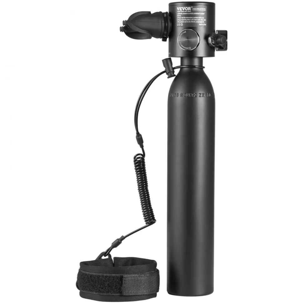 VEVOR Scuba Tank, 0.5L Portable Diving Tank, Diving Oxygen Cylinder Support 5-10 Minutes Underwater Breathing, 32.81 ft Diving Depth, Refillable Snorkel Air Tank Kit for Underwater Exploration Rescue