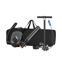 VEVOR Scuba Tank, 0.5L Portable Diving Tank, Diving Oxygen Cylinder Support 5-10 Minutes Underwater Breathing, 32.81 ft Diving Depth, Refillable Snorkel Air Tank with Pump for Underwater Exploration