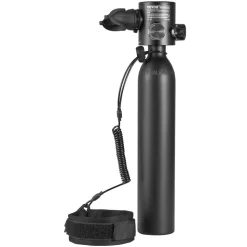 VEVOR Scuba Tank, 0.5L Portable Diving Tank, Diving Oxygen Cylinder Support 5-10 Minutes Underwater Breathing, 32.81 ft Diving Depth, Refillable Snorkel Air Tank with Pump for Underwater Exploration