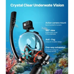 VEVOR Scuba Tank, 0.5L Portable Scuba Diving Tank, Diving Oxygen Cylinder Supports 5-10 Minutes Underwater Breathing, 98.43 ft Diving Depth, Lung Tank Kit with Snorkel Mask for Underwater Exploration