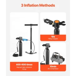 VEVOR Scuba Tank, 0.5L Portable Scuba Diving Tank, Diving Oxygen Cylinder Supports 5-10 Minutes Underwater Breathing, 98.43 ft Diving Depth, Lung Tank Kit with Snorkel Mask for Underwater Exploration