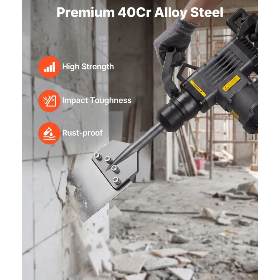VEVOR SDS Max Floor Scraper, 24.8" x 5.9" Chisel Bit with SDS Max Shank, Compatible with Rotary Hammers, Heat Treated 40Cr Alloy Steel, Sharp Edge for Removing Laminate Flooring, Tiles, and Mortar