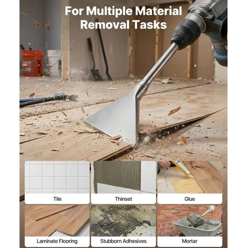 VEVOR SDS Max Scaling Chisel, 13.8" x 5.9" Chisel Bit with SDS Max Shank, Compatible with Rotary Hammers, Heat Treated 40Cr Alloy Steel, Sharp Edge for Removing Laminate Flooring, Tiles, and Mortar