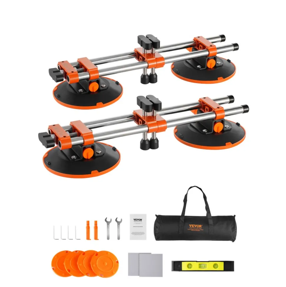 VEVOR Seamless Seam Setter, 2 Packs, Granite Seam Setter with 6 in Vacuum Suction Cups & Tool Bag, Seam Joiner for Seam Joining & Leveling, Countertop Installation Tool for Tile Stone Marble Slab