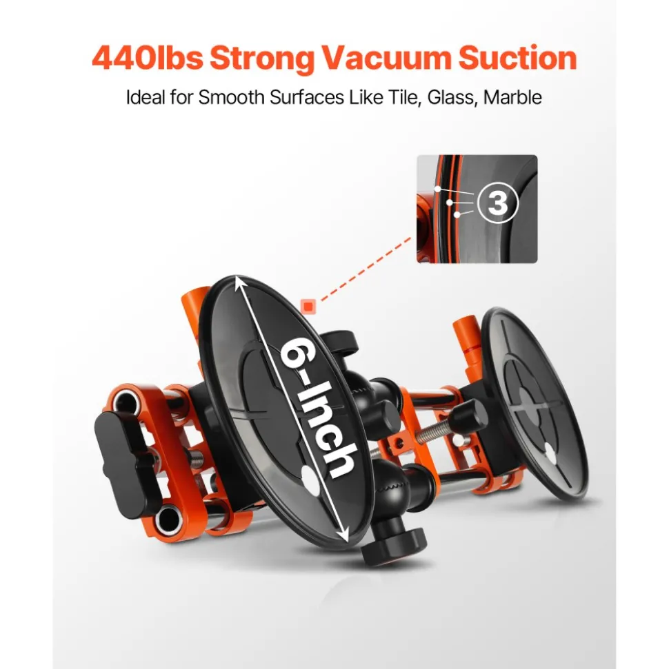 VEVOR Seamless Seam Setter, 2 Packs Granite Seam Setter with 6 in Vacuum Suction Cups, Seam Joiner for Seam Joining & Leveling, 90°-120° Adjustable, Countertop Installation Tool for Tile Marble Slab