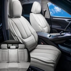 VEVOR Seat Covers, Universal Car Seat Covers Full Set Seats, Front and Rear Seat, 13pcs Faux Leather Seat Cover, Full Enclosed Design, Detachable Headrest and Airbag Compatible, for Most Car SUV Truck