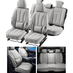 VEVOR Seat Covers, Universal Car Seat Covers Full Set Seats, Front and Rear Seat, 13pcs Faux Leather Seat Cover, Full Enclosed Design, Detachable Headrest and Airbag Compatible, for Most Car SUV Truck