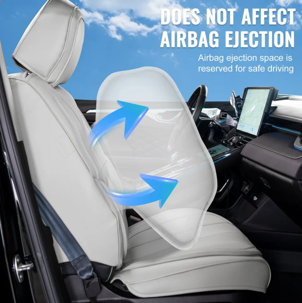 VEVOR Seat Covers, Universal Car Seat Covers Full Set Seats, Front and Rear Seat, 13pcs Faux Leather Seat Cover, Full Enclosed Design, Detachable Headrest and Airbag Compatible, for Most Car SUV Truck