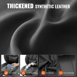 VEVOR Seat Covers, Universal Car Seat Covers Full Set Seats, Front and Rear Seat, 13pcs Faux Leather Seat Cover, Full Enclosed Design, Detachable Headrest and Airbag Compatible, for Most Car SUV Truck