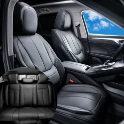 VEVOR Seat Covers, Universal Car Seat Covers Full Set Seats, Front and Rear Seat, 13pcs Faux Leather Seat Cover, Full Enclosed Design, Detachable Headrest and Airbag Compatible, for Most Car SUV Truck