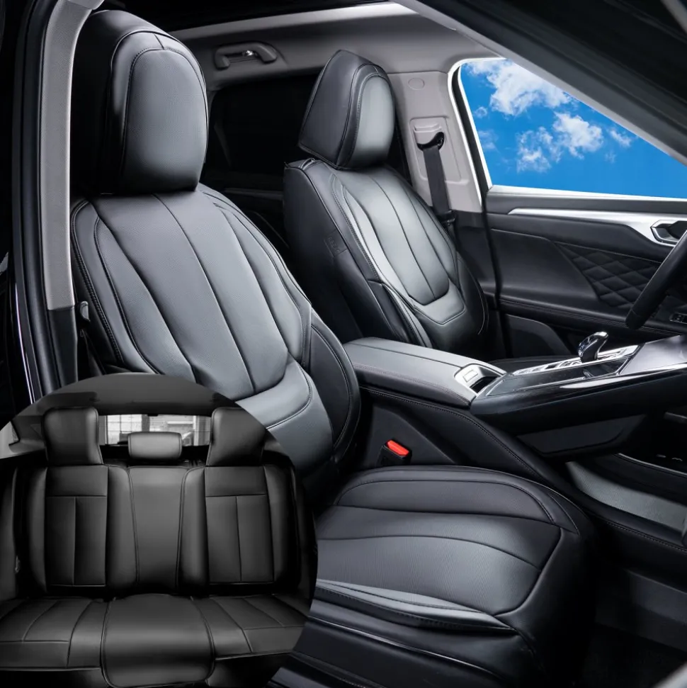 VEVOR Seat Covers, Universal Car Seat Covers Full Set Seats, Front and Rear Seat, 13pcs Faux Leather Seat Cover, Full Enclosed Design, Detachable Headrest and Airbag Compatible, for Most Car SUV Truck