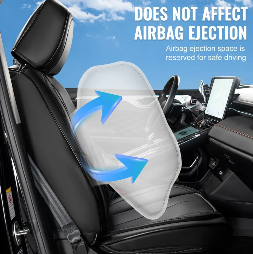 VEVOR Seat Covers, Universal Car Seat Covers Full Set Seats, Front and Rear Seat, 13pcs Faux Leather Seat Cover, Full Enclosed Design, Detachable Headrest and Airbag Compatible, for Most Car SUV Truck