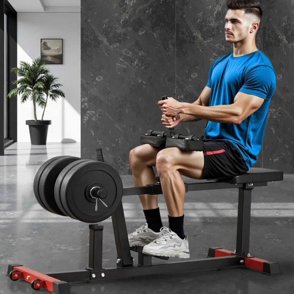 VEVOR Seated Calf Machine, 440 LBS Capacity Calf Raise Machine, Seated Calf Raise Leg Exercise Home Gym, Calf Workout Training Equipment, Lower Body Specialty Machine, Fit 1/2 inch Weight Plates