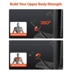 VEVOR Seated Dip Machine, Tricep Bicep Press Down Machine with Cable Bar, Adjustable Seat, and Backrest,  Exercise Equipment for Chest Training, Upper Body Push Fitness Workout, Hold up to 450LBS