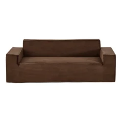 VEVOR 3-Seater Sofa in a Box, 83-Inch No Assembly Corduroy Couch with Memory Foam, Deep Seats for Living Room, Apartment, or Office, Brown