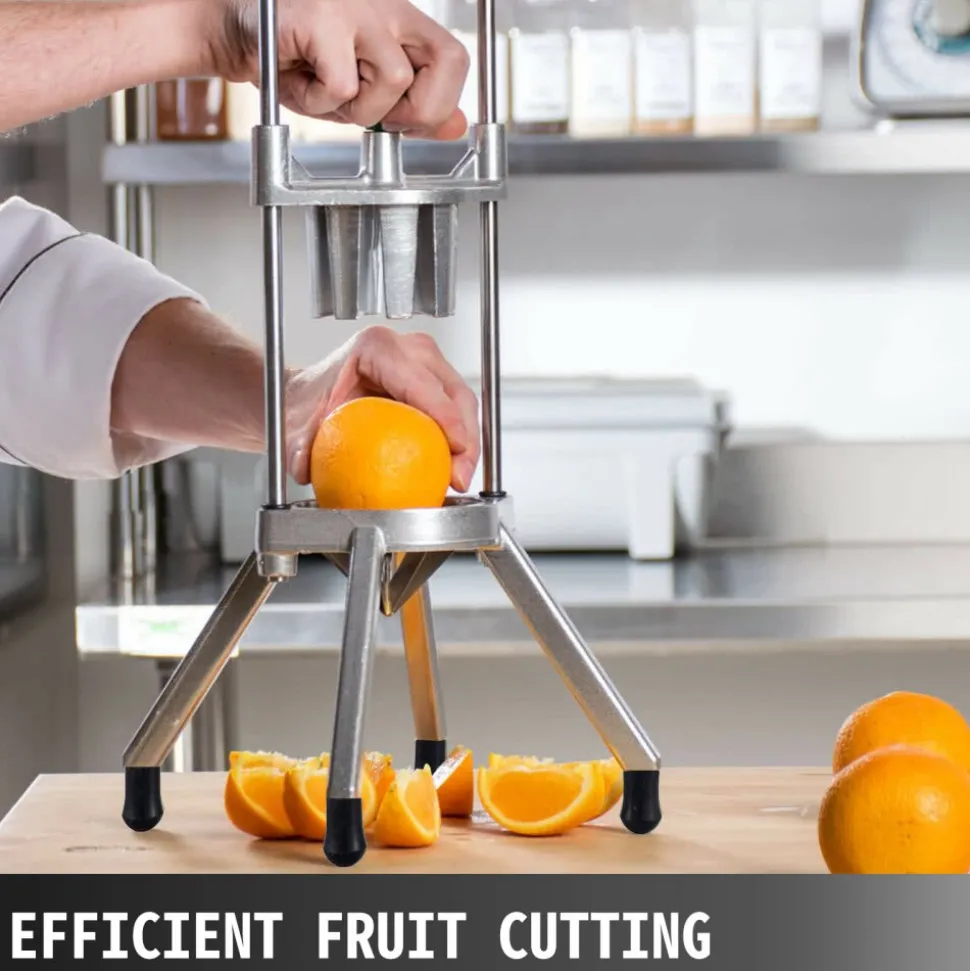 VEVOR 8-Section Commercial Easy Wedger Stainless Steel Blade Fruit Lime Slicer, Lemon Cutter 8 Wedges for Bar Restaurant