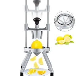 VEVOR 8-Section Commercial Easy Wedger Stainless Steel Blade Fruit Lime Slicer, Lemon Cutter 8 Wedges for Bar Restaurant