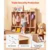 VEVOR 5-Section Kids Coat Locker, Wooden Toddler Cubby Storage Organizer with 10 Hooks & Non-Slip Mat, Modern Kid Coat Cubbies with 5 Small Open Storage Boxes for Home, Kindergarten, Daycare, Natural
