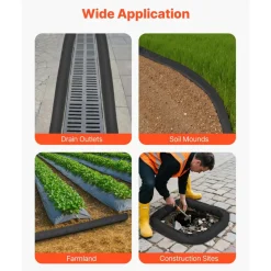 VEVOR Sediment Filter Sock, Dia. 5 in x 10 ft L Coverage, Erosion Control Socks with Polypropylene Filler, Flexible & Efficient Silt Fence Socks for Storm-Water Management, Drainage Protection