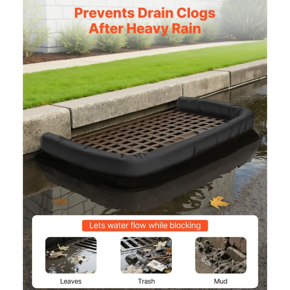 VEVOR Sediment Filter Sock, Dia. 5 in x 10 ft L Coverage, Erosion Control Socks with Polypropylene Filler, Flexible & Efficient Silt Fence Socks for Storm-Water Management, Drainage Protection