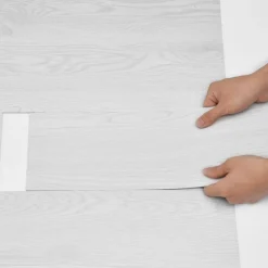 VEVOR Self Adhesive Vinyl Floor Tiles 36 x 6 inch, 36 Tiles 2.5mm Thick Peel & Stick, Light Gray Wood Grain DIY Flooring for Kitchen, Dining Room, Bedrooms & Bathrooms, Easy for Home Decor