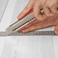VEVOR Self Adhesive Vinyl Floor Tiles 36 x 6 inch, 36 Tiles 2.5mm Thick Peel & Stick, Light Gray Wood Grain DIY Flooring for Kitchen, Dining Room, Bedrooms & Bathrooms, Easy for Home Decor