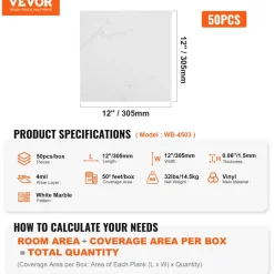 VEVOR Self Adhesive Vinyl Floor Tiles 36 x 6 inch, 36 Tiles 2.5mm Thick Peel & Stick, Natural Wood Grain DIY Flooring for Kitchen, Dining Room, Bedrooms & Bathrooms, Easy for Home Decor