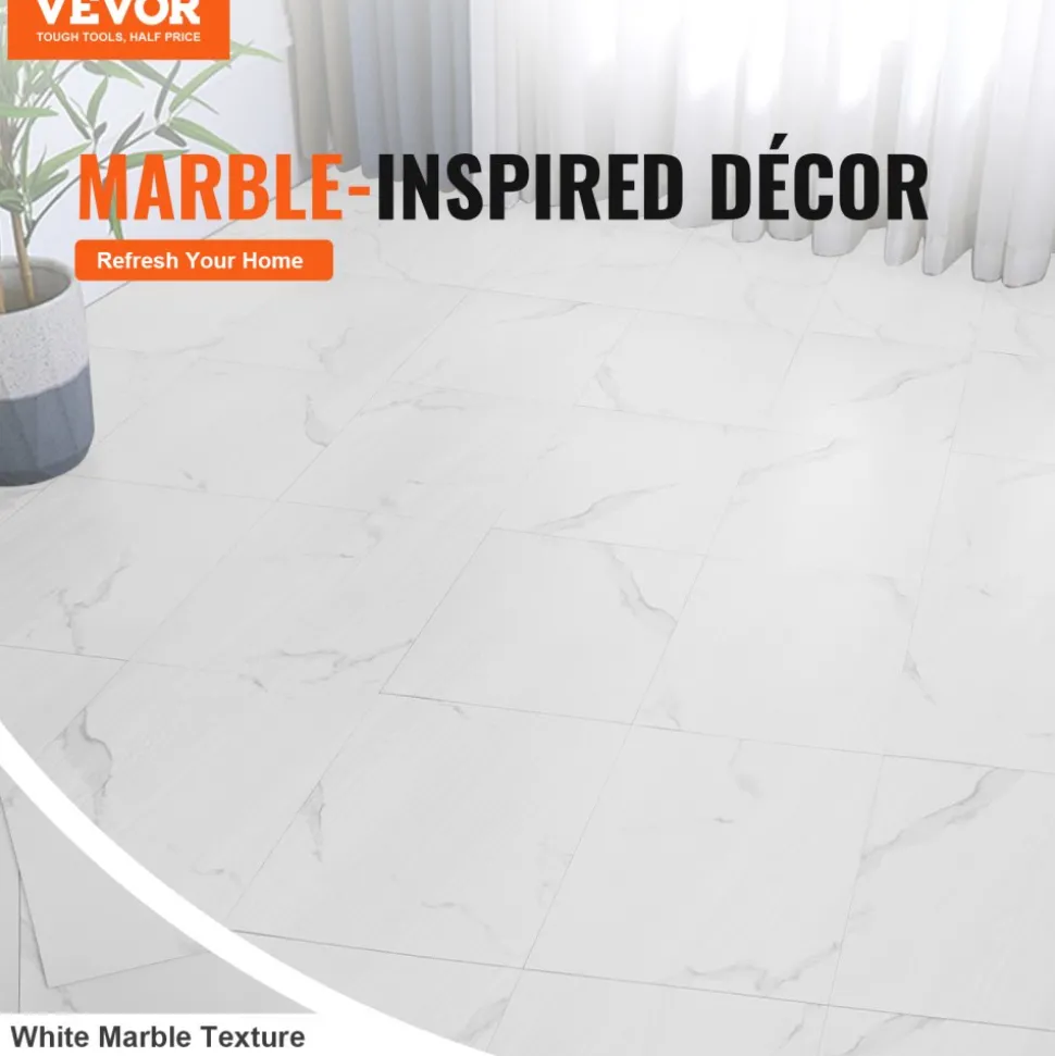 VEVOR Self Adhesive Vinyl Floor Tiles 36 x 6 inch, 36 Tiles 2.5mm Thick Peel & Stick, Natural Wood Grain DIY Flooring for Kitchen, Dining Room, Bedrooms & Bathrooms, Easy for Home Decor