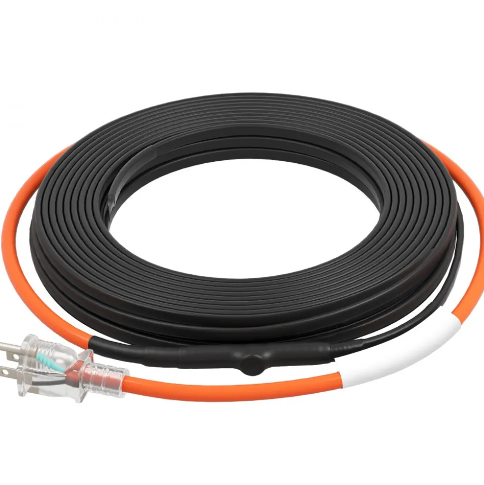 VEVOR Self-Regulating Pipe Heating Cable, 40FT 5W/FT Heat Tape for Pipes Freeze Protection, Water Pipe Heat Cable with Built-in Thermostat Protects PVC Hose, Metal and Plastic Pipe from Freezing
