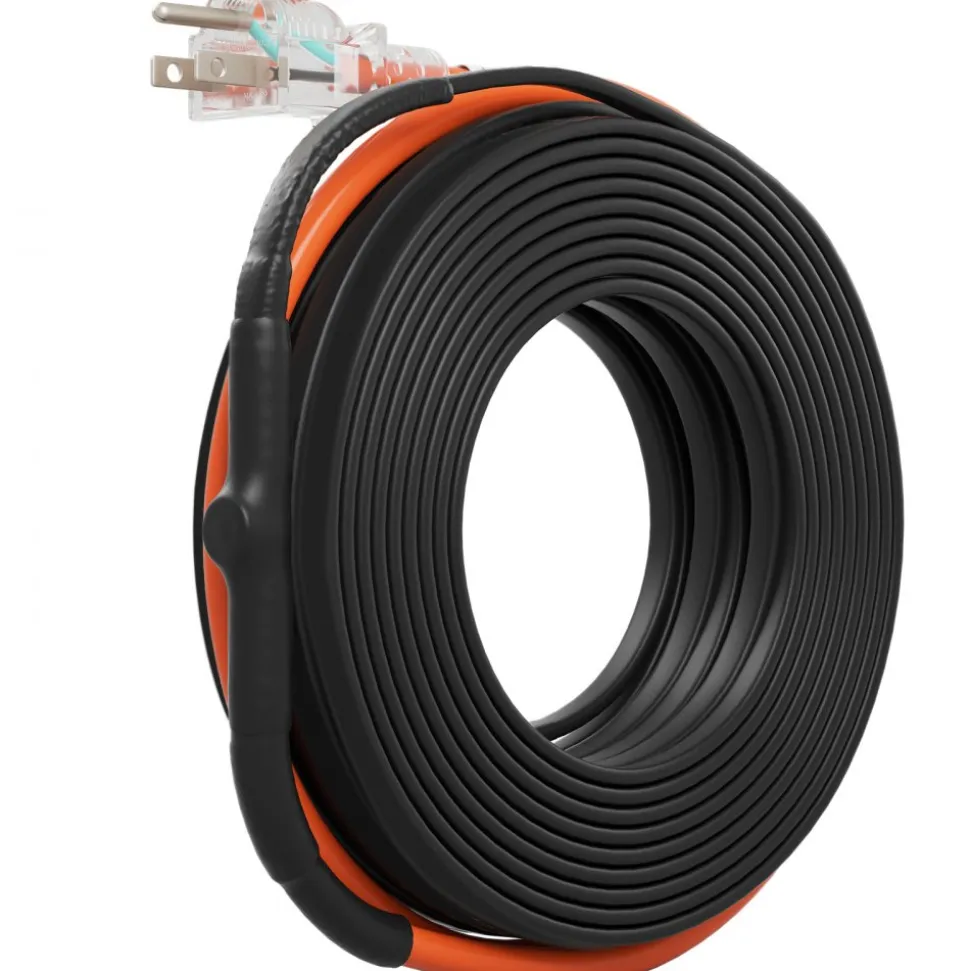 VEVOR Self-Regulating Pipe Heating Cable, 40FT 5W/FT Heat Tape for Pipes Freeze Protection, Water Pipe Heat Cable with Built-in Thermostat Protects PVC Hose, Metal and Plastic Pipe from Freezing
