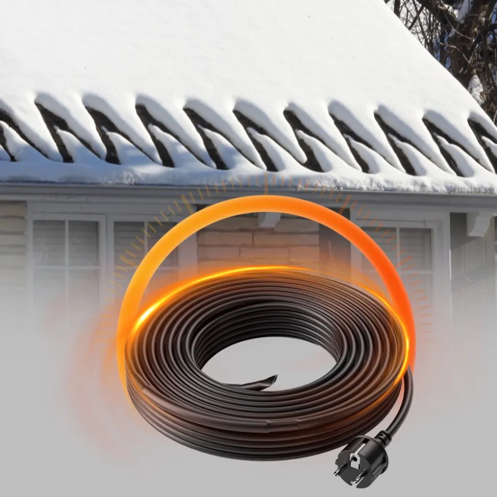 VEVOR Self-Regulating Pipe Heating Cable, 30FT 5W/FT Heat Tape for Pipes, Roof Snow Melting De-icing, Gutter and Pipe Freeze Protection