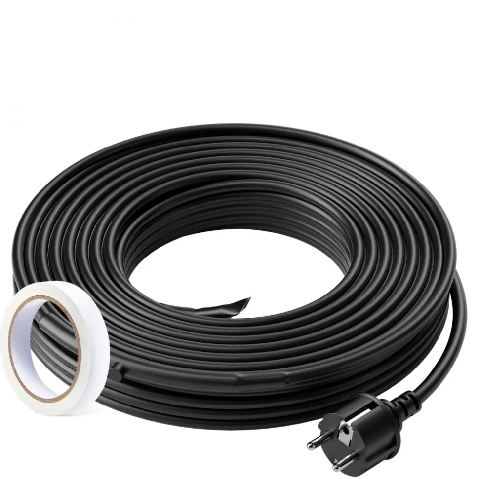 VEVOR Self-Regulating Pipe Heating Cable, 24FT 5W/FT Heat Tape for Pipes, Roof Snow Melting De-icing, Gutter and Pipe Freeze Protection