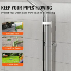 VEVOR Self-Regulating Pipe Heating Cable, 24FT 5W/FT Heat Tape for Pipes, Roof Snow Melting De-icing, Gutter and Pipe Freeze Protection