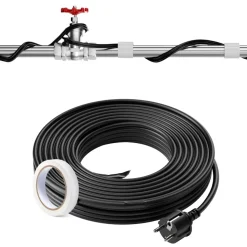 VEVOR Self-Regulating Pipe Heating Cable, 24FT 5W/FT Heat Tape for Pipes, Roof Snow Melting De-icing, Gutter and Pipe Freeze Protection
