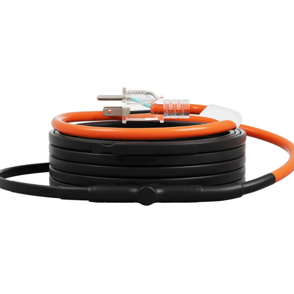 VEVOR Self-Regulating Pipe Heating Cable, 15FT 5W/FT Heat Tape for Pipes Freeze Protection, Water Pipe Heat Cable with Built-in Thermostat Protects PVC Hose, Metal and Plastic Pipe from Freezing