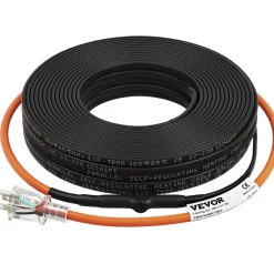 VEVOR Self-Regulating Pipe Heating Cable, 120-feet 5W/ft Heat Tape for Pipes Freeze Protection, Protects PVC Hose, Metal and Plastic Pipe from Freezing, 120V