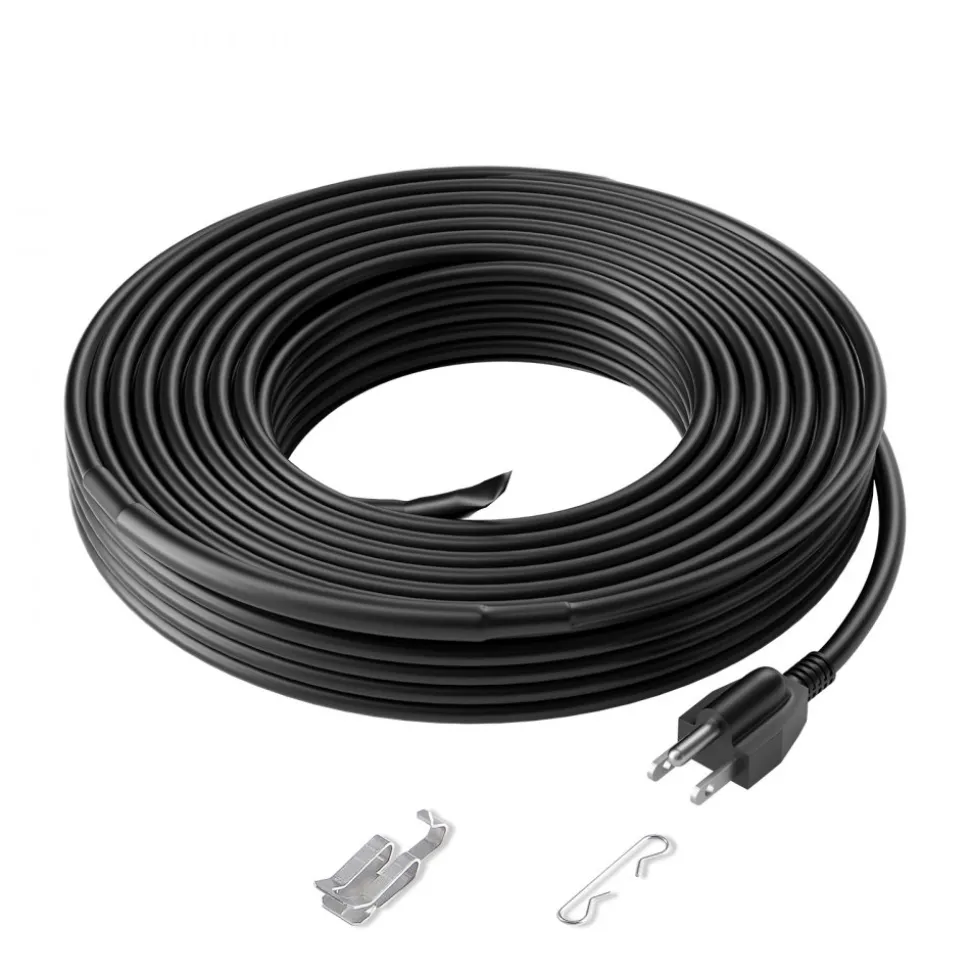 VEVOR Self-Regulating Pipe Heating Cable, 50FT 5W/FT Heat Tape for Pipes, Roof Snow Melting De-icing, Gutter and Pipe Freeze Protection