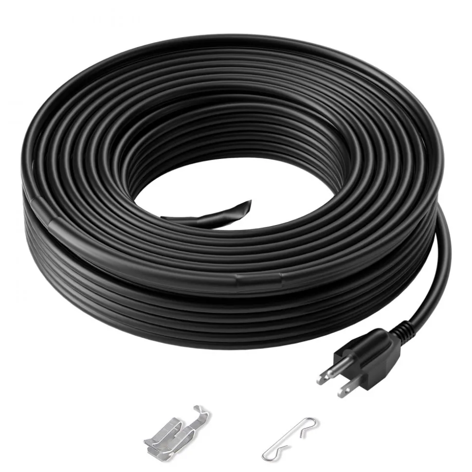 VEVOR Self-Regulating Pipe Heating Cable, 100FT 5W/FT Heat Tape for Pipes, Roof Snow Melting De-icing, Gutter and Pipe Freeze Protection