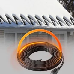 VEVOR Self-Regulating Pipe Heating Cable, 12FT 5W/FT Heat Tape for Pipes, Roof Snow Melting De-icing, Gutter and Pipe Freeze Protection