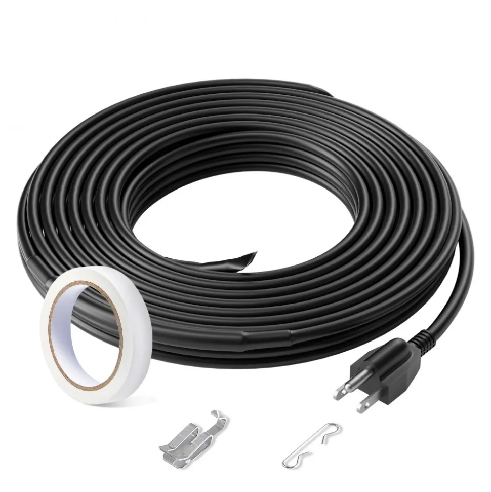 VEVOR Self-Regulating Pipe Heating Cable, 12FT 5W/FT Heat Tape for Pipes, Roof Snow Melting De-icing, Gutter and Pipe Freeze Protection