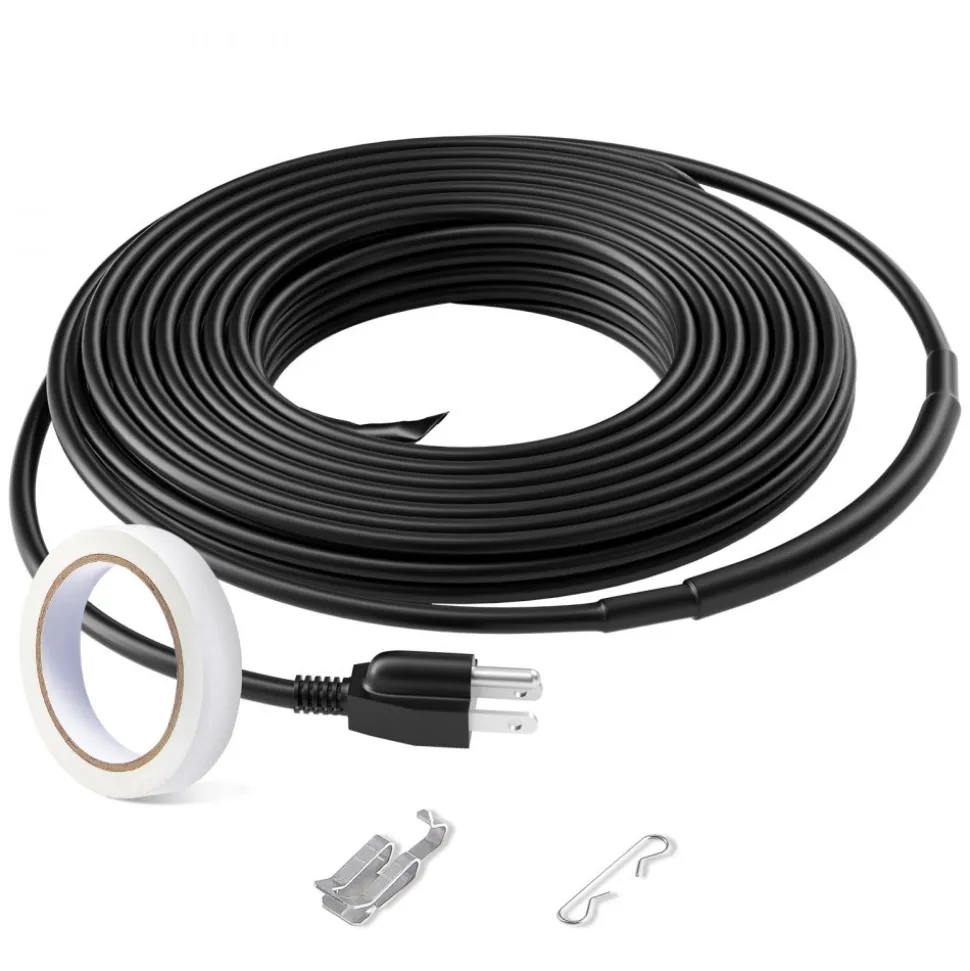 VEVOR Self-Regulating Pipe Heating Cable, 12FT 5W/FT Heat Tape for Pipes, Roof Snow Melting De-icing, Gutter and Pipe Freeze Protection