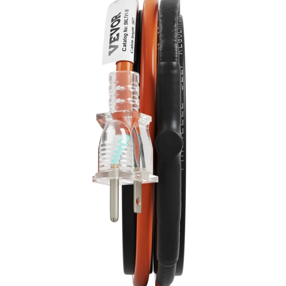 VEVOR Self-Regulating Pipe Heating Cable, 18-feet 5W/ft Heat Tape for Pipes Freeze Protection, Protects PVC Hose, Metal and Plastic Pipe from Freezing, 120V