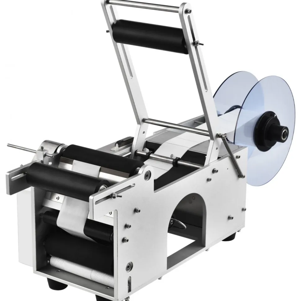VEVOR Semi-Automatic Round Labeling Machine, 20-50pcs/min, Electric Bottle Label Applicator for Round Bottles, Round Bottle Labeler Suitable for Bottle Diameter 0.78-4.72 inches (with Pressing Bar)