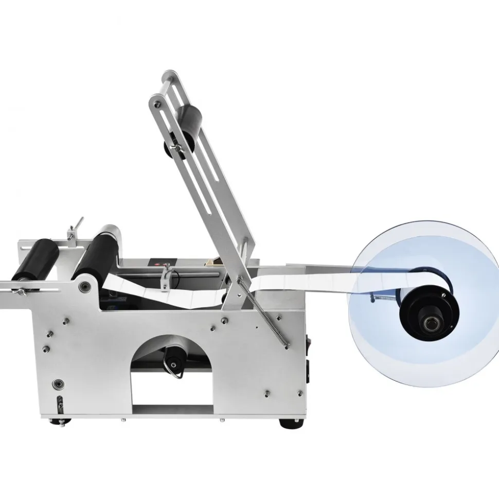 VEVOR Semi-Automatic Round Labeling Machine, 20-50pcs/min, Electric Bottle Label Applicator for Round Bottles, Round Bottle Labeler Suitable for Bottle Diameter 0.78-4.72 inches (with Pressing Bar)