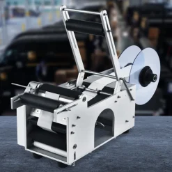 VEVOR Semi-Automatic Round Labeling Machine, 20-50pcs/min, Electric Bottle Label Applicator for Round Bottles, Round Bottle Labeler Suitable for Bottle Diameter 0.78-4.72 inches (with Pressing Bar)