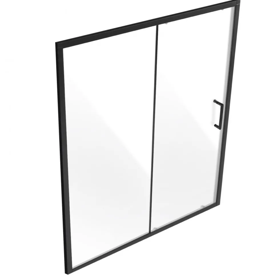 VEVOR Semi-frameless Shower Door, 57.7-59 W x 70 H in, Shower Sliding Glass Door with 1/4 in(6mm) Clear Tempered Glass, Waterproof Shatterproof Stainproof with Stainless Steel Hardware, Matte Black
