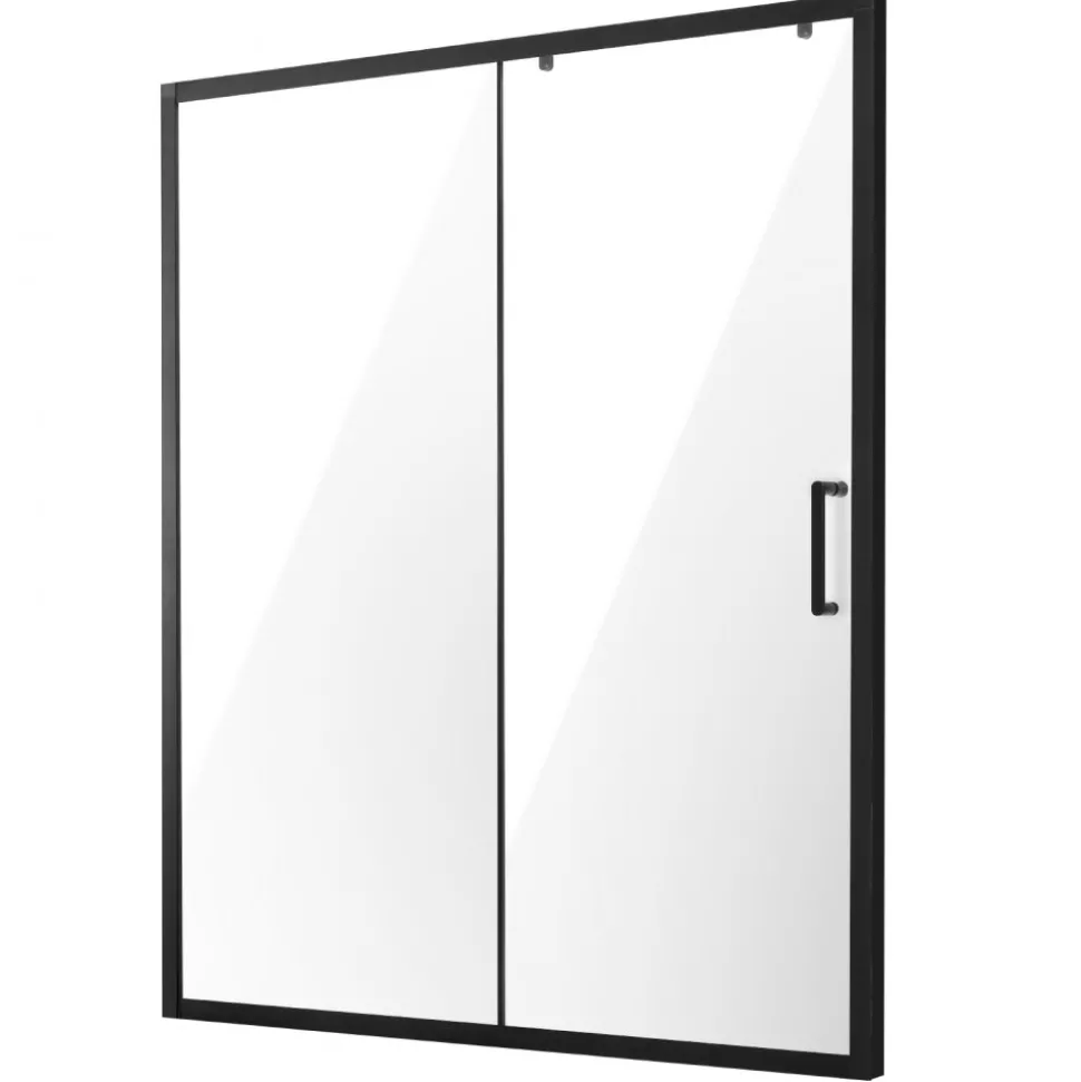 VEVOR Semi-frameless Shower Door, 57.7-59 W x 70 H in, Shower Sliding Glass Door with 1/4 in(6mm) Clear Tempered Glass, Waterproof Shatterproof Stainproof with Stainless Steel Hardware, Matte Black
